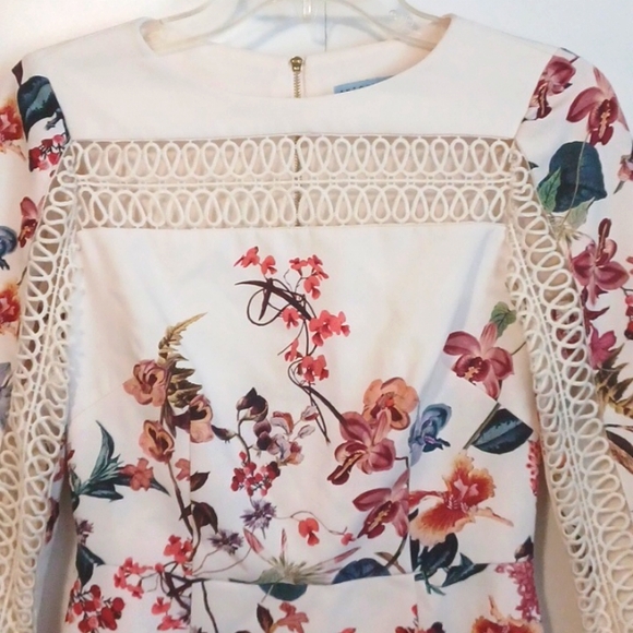 Antonio Melani, Womens Floral Dress with a Beautiful Guipure Lace. SZ. 0 - Picture 2 of 8